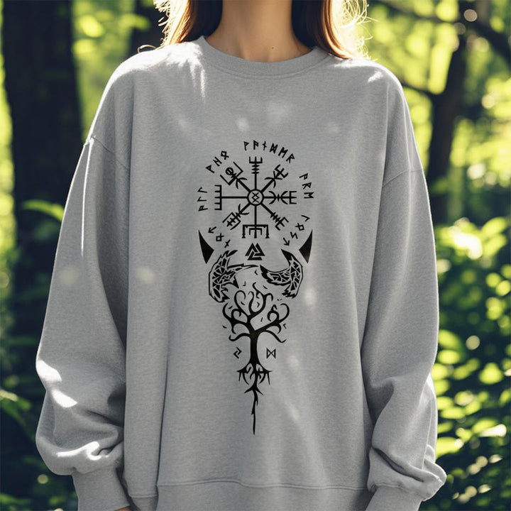 WorldNorse Vegvisir Yggdrasil Raven Sweatshirt