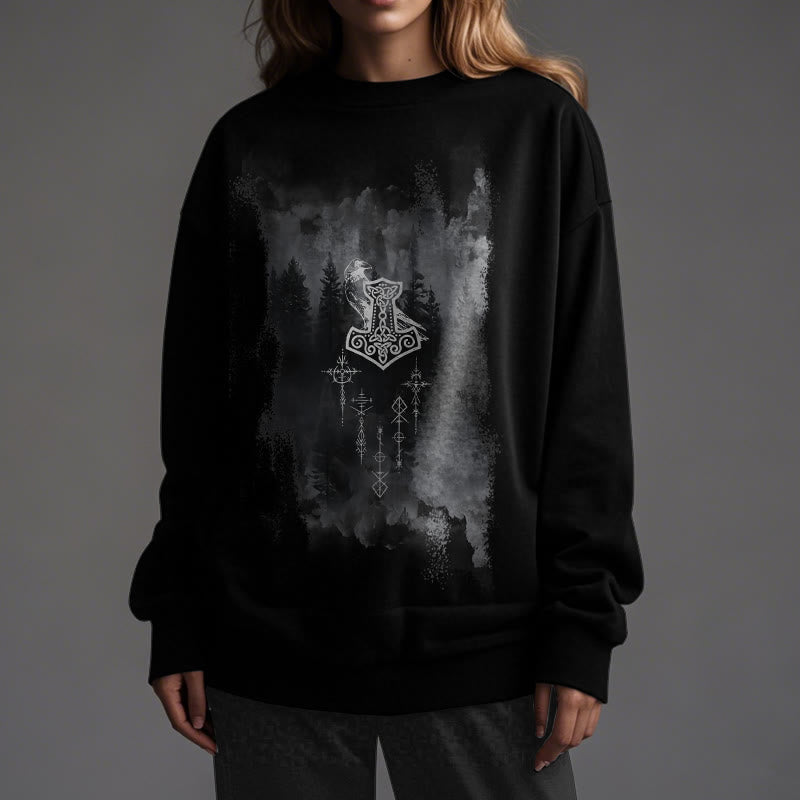 WorldNorse Raven Thor's Hammer Sweatshirt