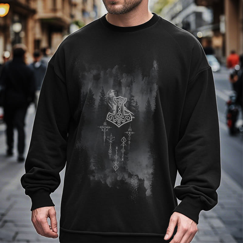 WorldNorse Raven Thor's Hammer Sweatshirt - image 6