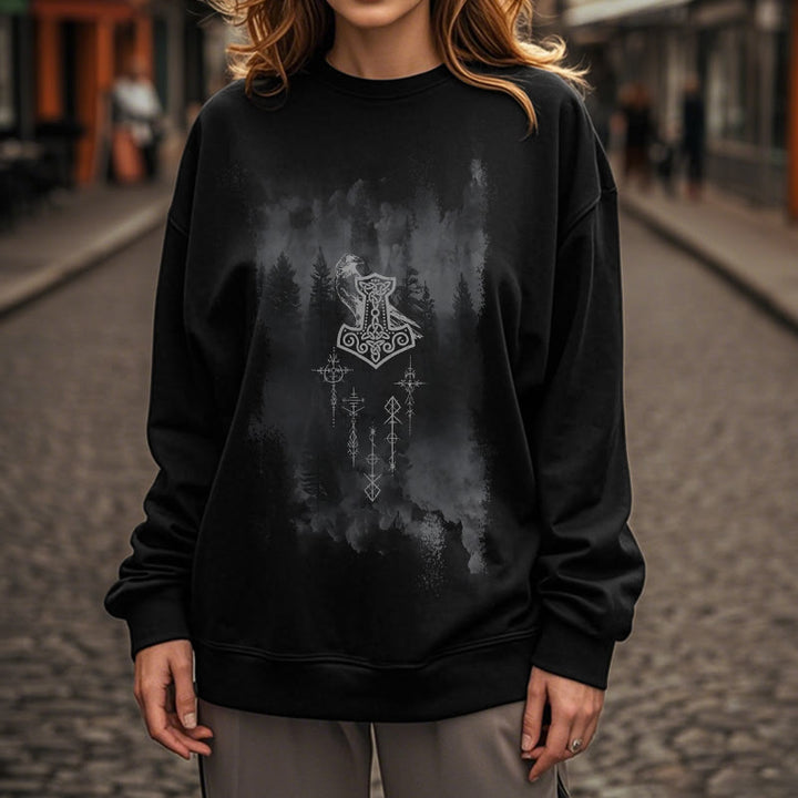 WorldNorse Raven Thor's Hammer Sweatshirt - image 9