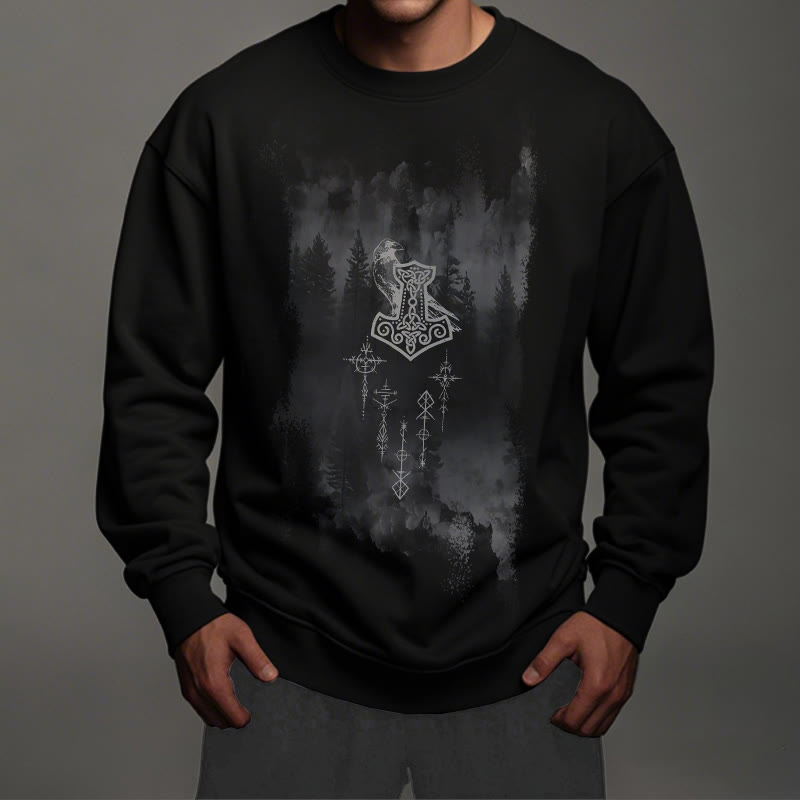 WorldNorse Raven Thor's Hammer Sweatshirt - image 4