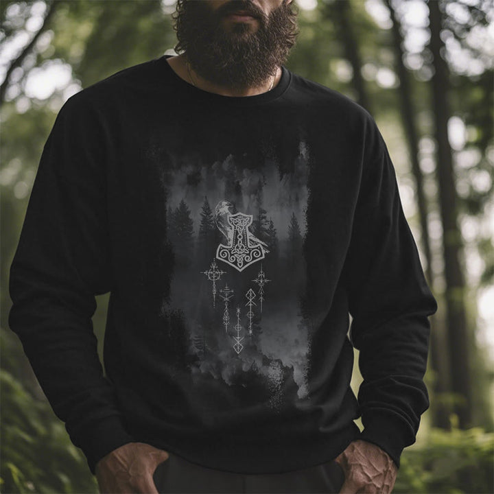 WorldNorse Raven Thor's Hammer Sweatshirt - image 5