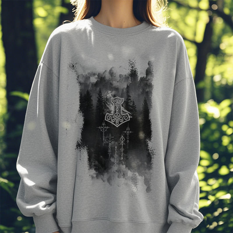 WorldNorse Raven Thor's Hammer Sweatshirt