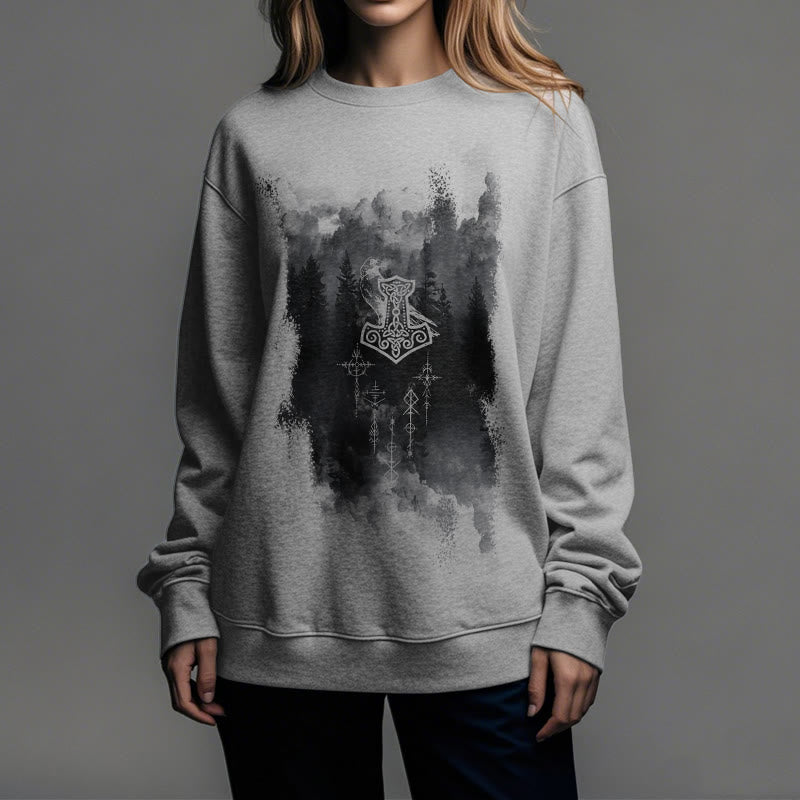 WorldNorse Raven Thor's Hammer Sweatshirt