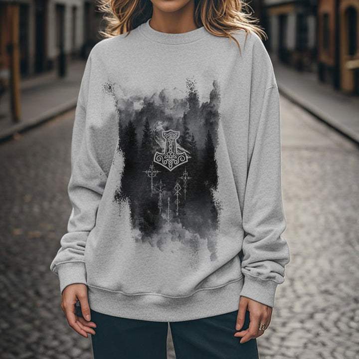 WorldNorse Raven Thor's Hammer Sweatshirt