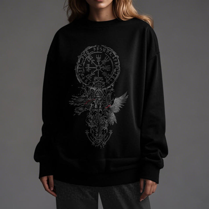 WorldNorse Viking Vegvisir Valknut Totem Sweatshirt