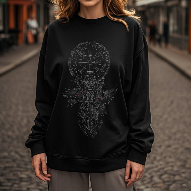 WorldNorse Viking Vegvisir Valknut Totem Sweatshirt - image 9