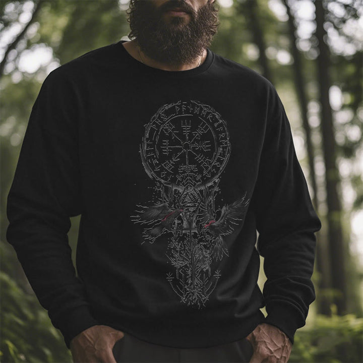 WorldNorse Viking Vegvisir Valknut Totem Sweatshirt