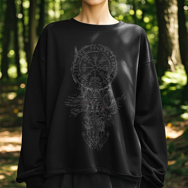 WorldNorse Viking Vegvisir Valknut Totem Sweatshirt