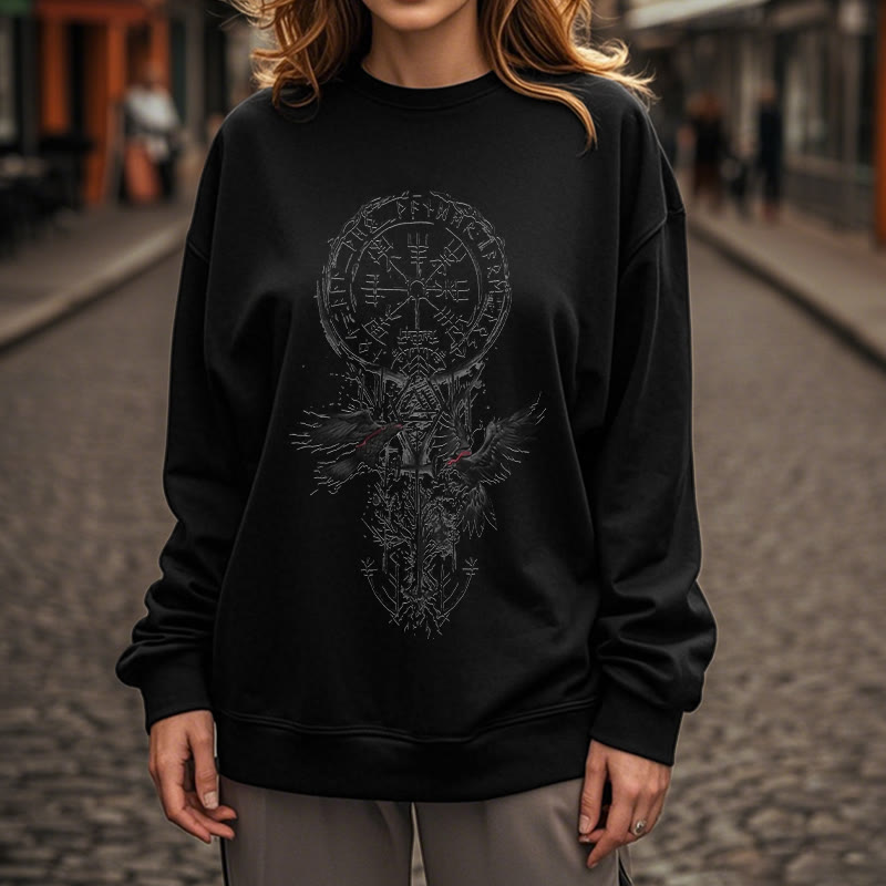 WorldNorse Viking Vegvisir Valknut Totem Sweatshirt