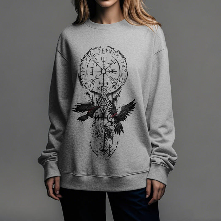 WorldNorse Viking Vegvisir Valknut Totem Sweatshirt