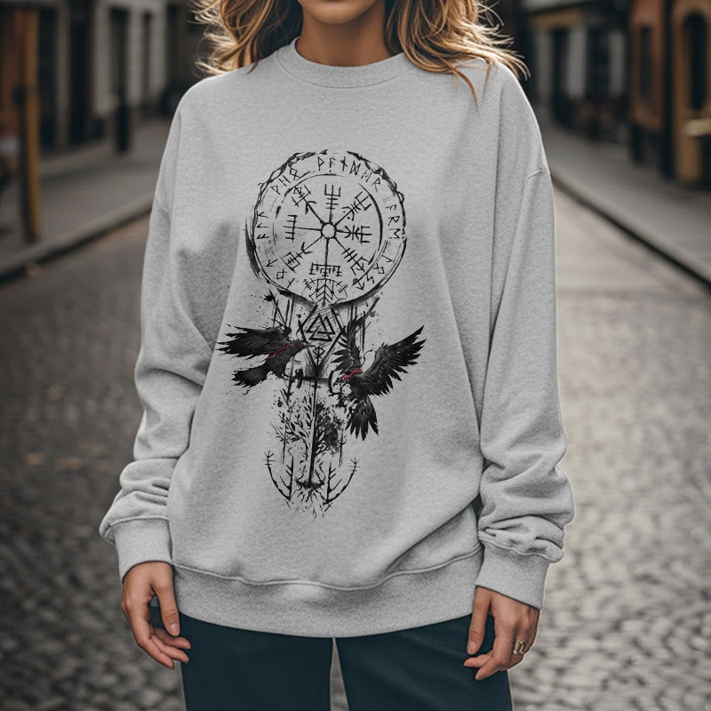 WorldNorse Viking Vegvisir Valknut Totem Sweatshirt