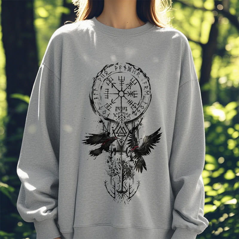 WorldNorse Viking Vegvisir Valknut Totem Sweatshirt