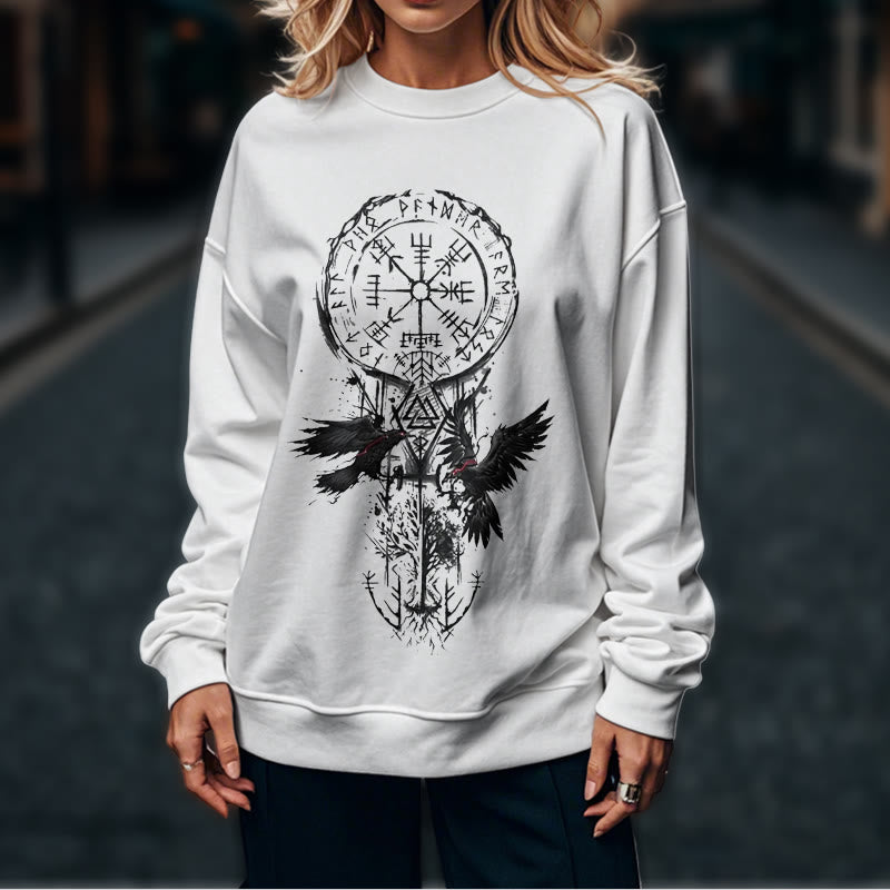 WorldNorse Viking Vegvisir Valknut Totem Sweatshirt