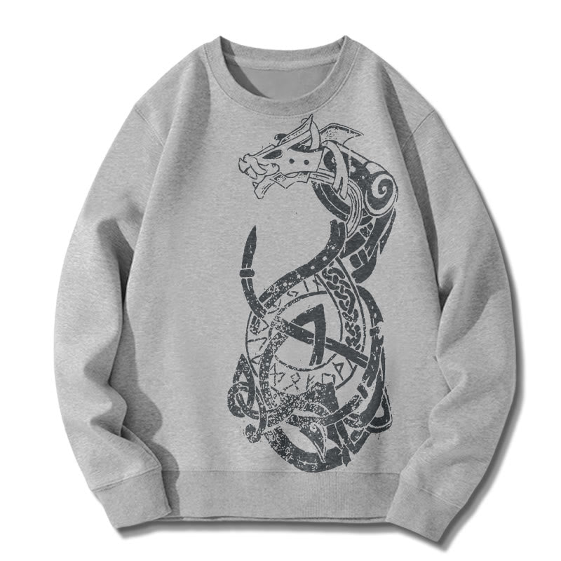 WorldNorse Celtic Knot Dragon Runes Sweatshirt