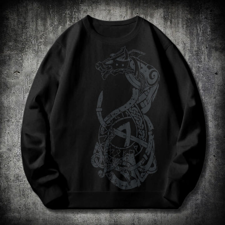 WorldNorse Celtic Knot Dragon Runes Sweatshirt