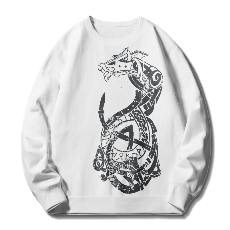 WorldNorse Celtic Knot Dragon Runes Sweatshirt