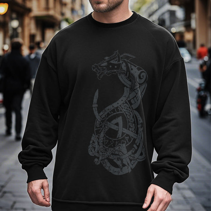 WorldNorse Celtic Knot Dragon Runes Sweatshirt - image 6
