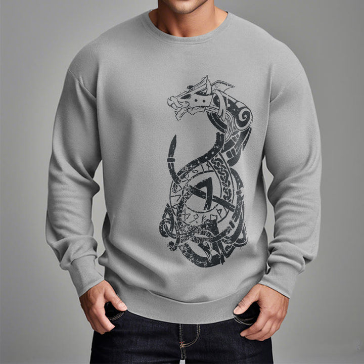 WorldNorse Celtic Knot Dragon Runes Sweatshirt