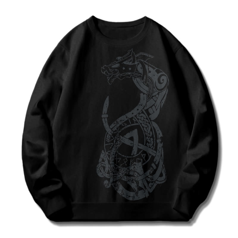 WorldNorse Celtic Knot Dragon Runes Sweatshirt