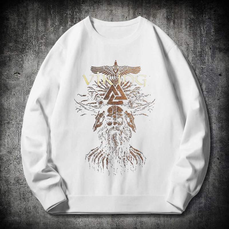 WorldNorse Viking Art Raven Valknut Sweatshirt