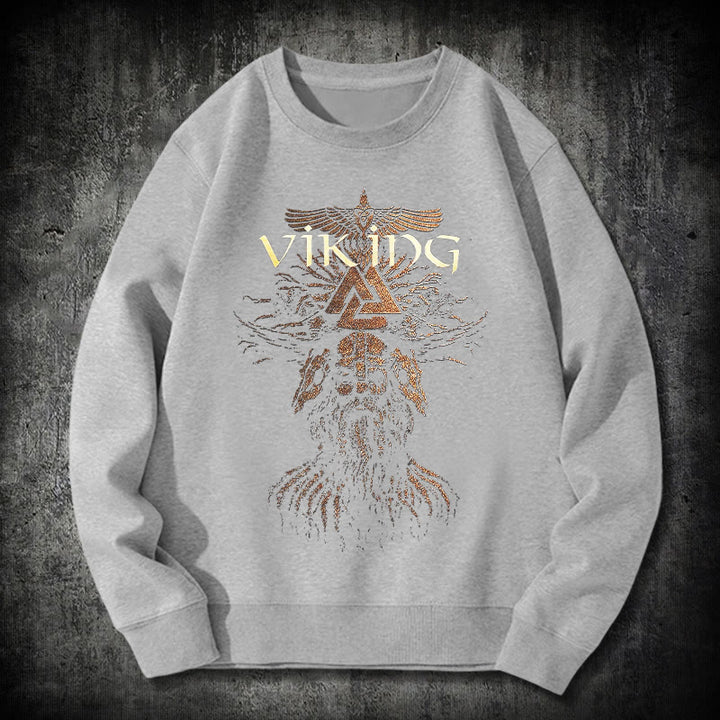 WorldNorse Viking Art Raven Valknut Sweatshirt