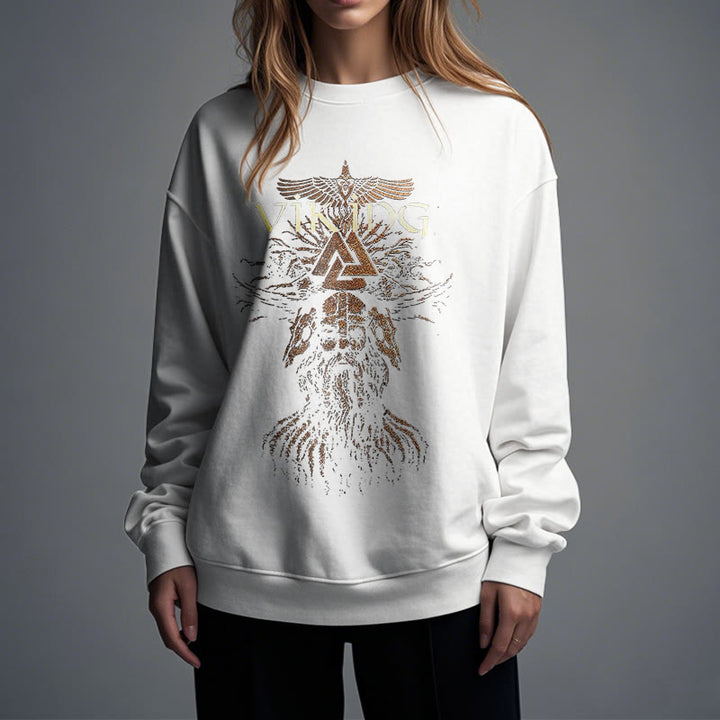 WorldNorse Viking Art Raven Valknut Sweatshirt