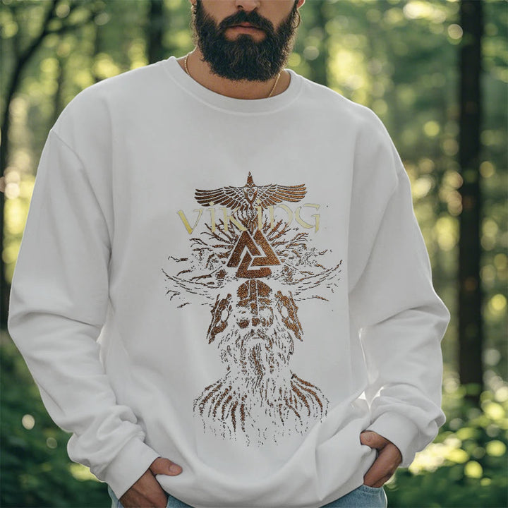 WorldNorse Viking Art Raven Valknut Sweatshirt