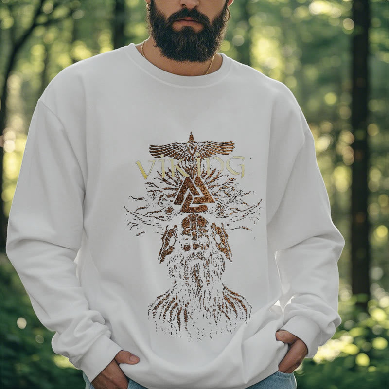 WorldNorse Viking Art Raven Valknut Sweatshirt - image 13