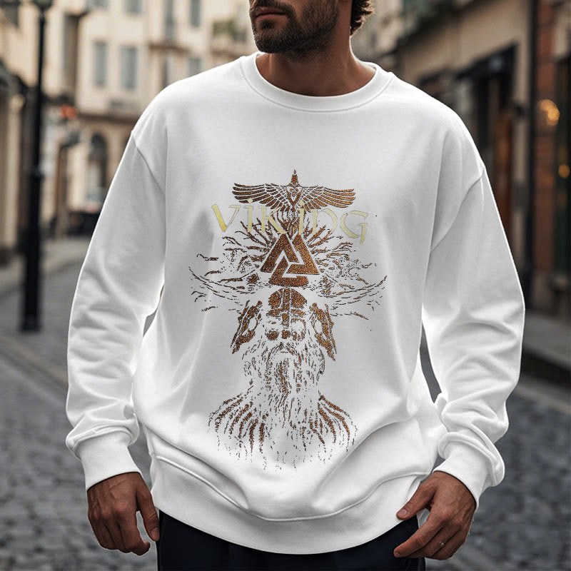 WorldNorse Viking Art Raven Valknut Sweatshirt