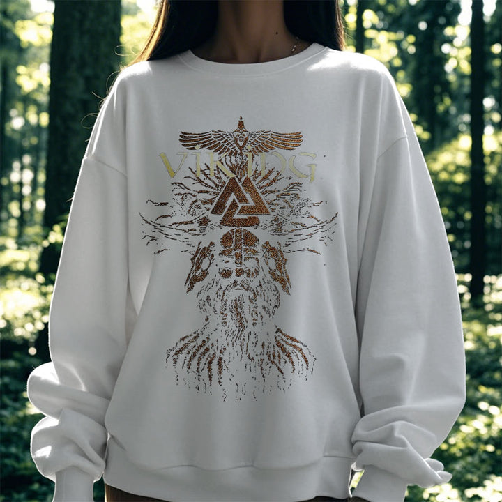 WorldNorse Viking Art Raven Valknut Sweatshirt