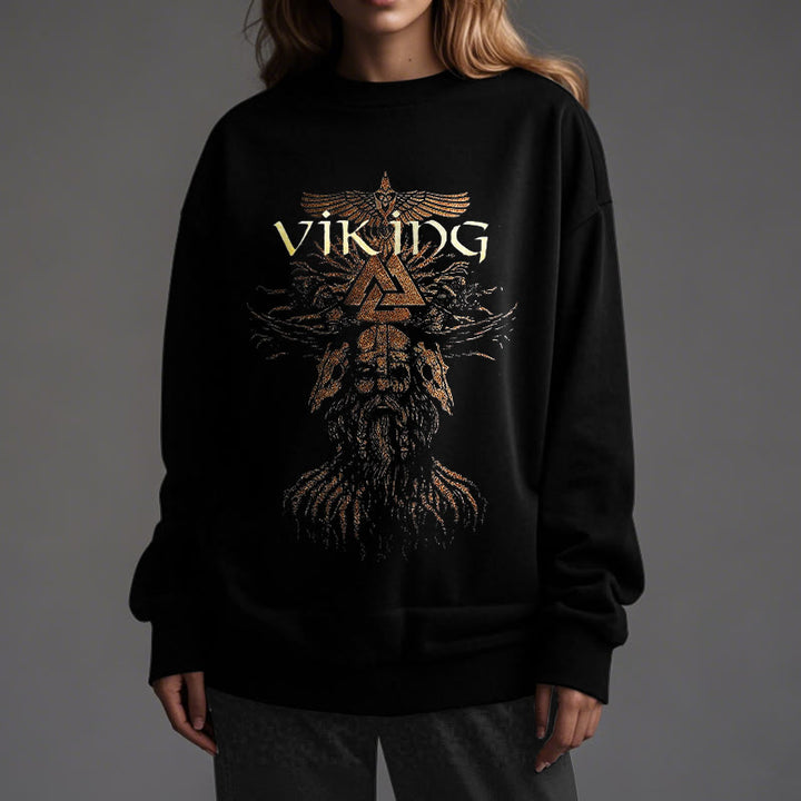 WorldNorse Viking Art Raven Valknut Sweatshirt