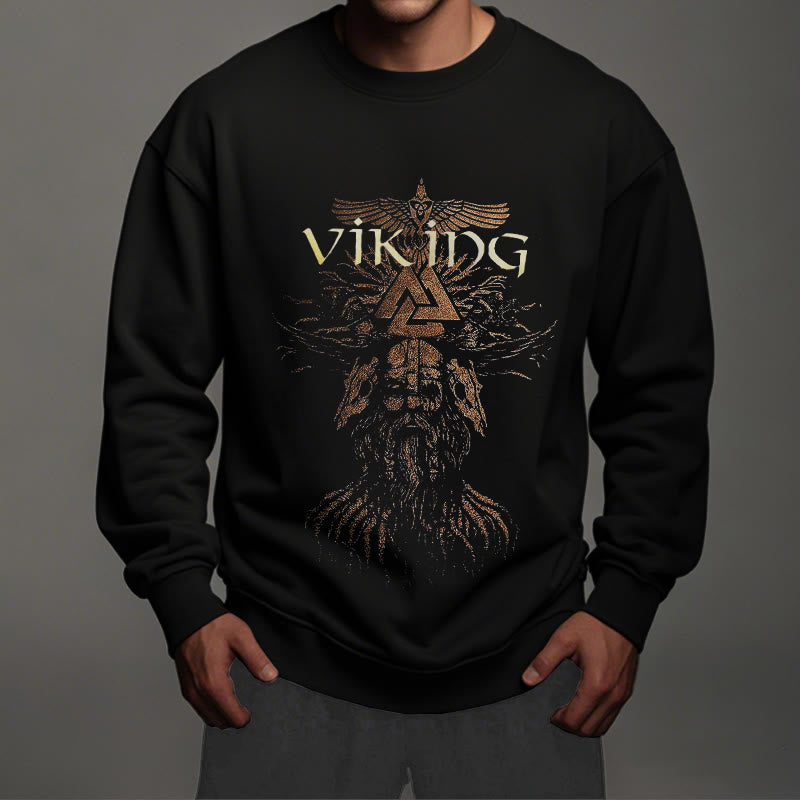 WorldNorse Viking Art Raven Valknut Sweatshirt - image 4
