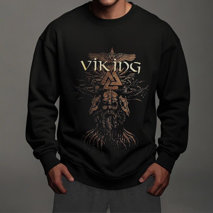 WorldNorse Viking Art Raven Valknut Sweatshirt