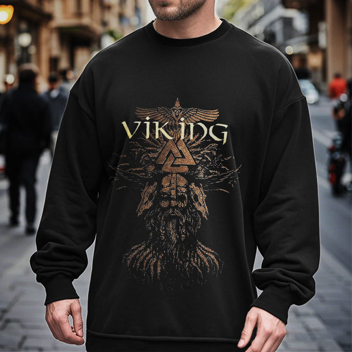 WorldNorse Viking Art Raven Valknut Sweatshirt