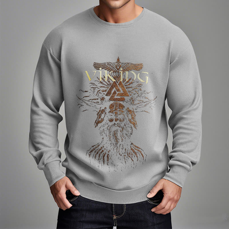 WorldNorse Viking Art Raven Valknut Sweatshirt