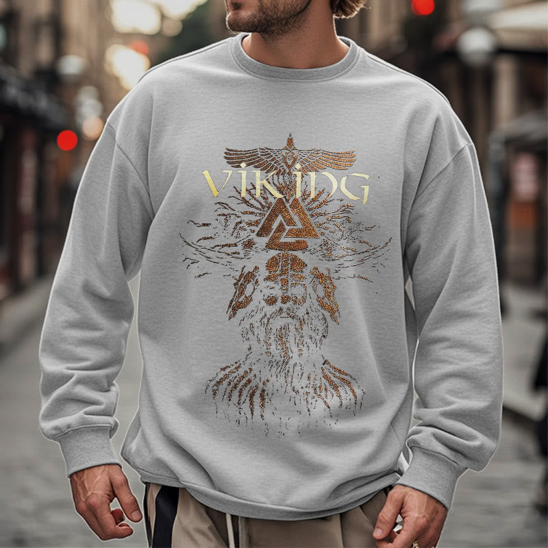 WorldNorse Viking Art Raven Valknut Sweatshirt