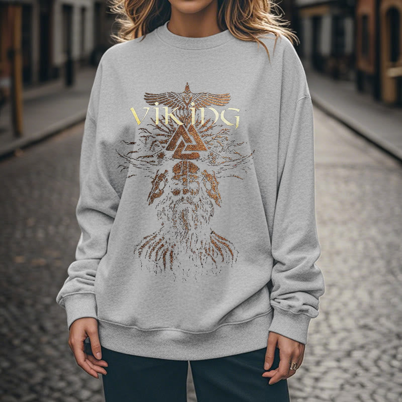 WorldNorse Viking Art Raven Valknut Sweatshirt