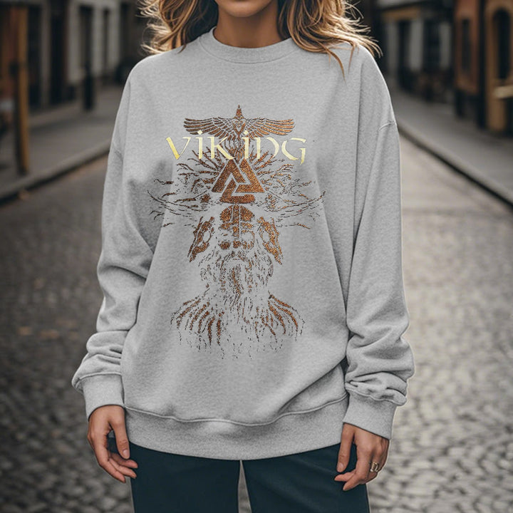 WorldNorse Viking Art Raven Valknut Sweatshirt