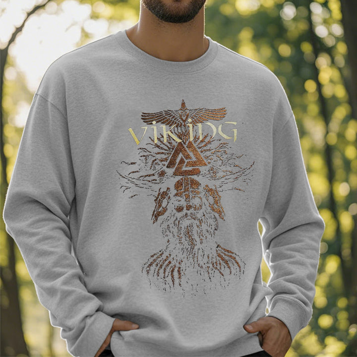 WorldNorse Viking Art Raven Valknut Sweatshirt