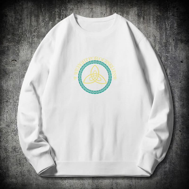 WorldNorse Celtic Knot Round Triquetra Sweatshirt - White - 2XL - image 10