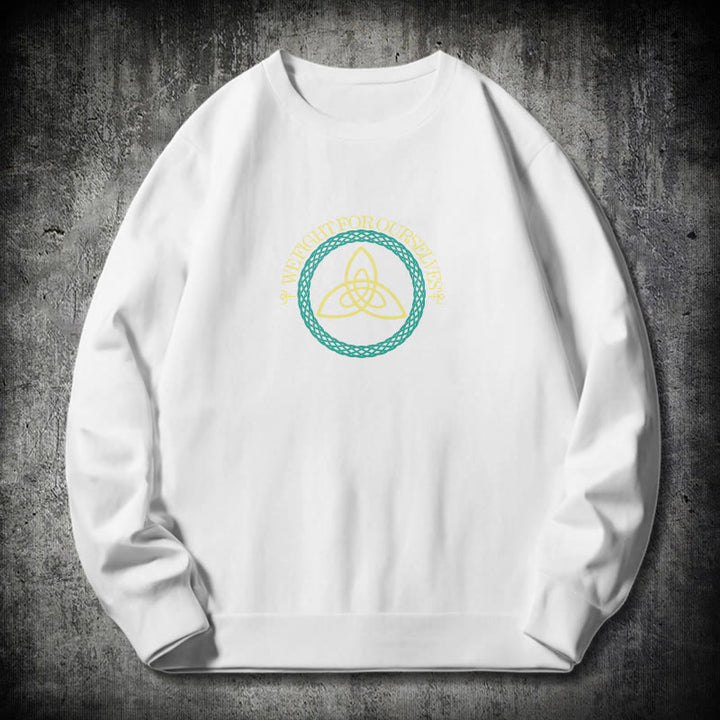 WorldNorse Celtic Knot Round Triquetra Sweatshirt - White - 2XL - image 10