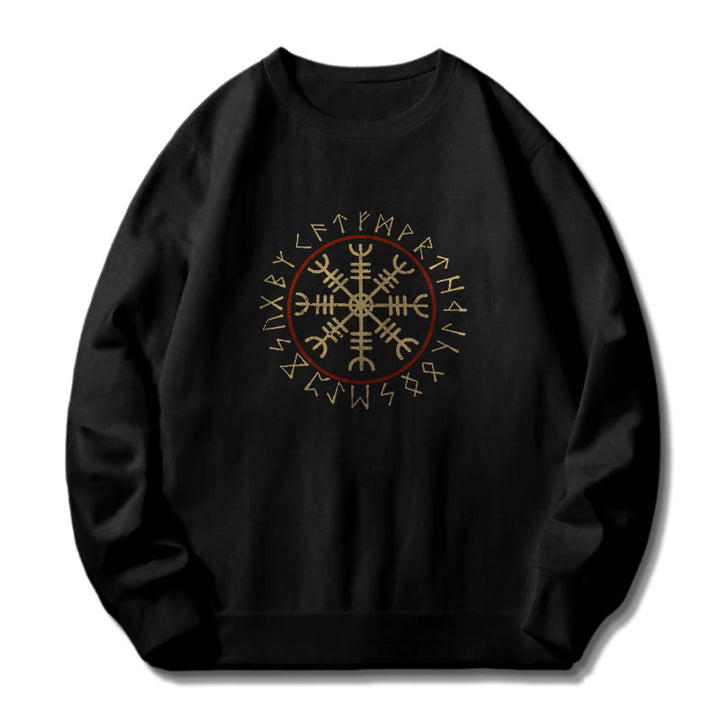 WorldNorse Helm Of Awe With Rune Circle Sweatshirt