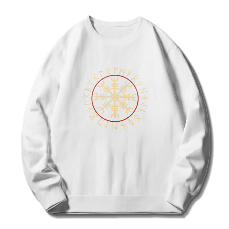 WorldNorse Helm Of Awe With Rune Circle Sweatshirt