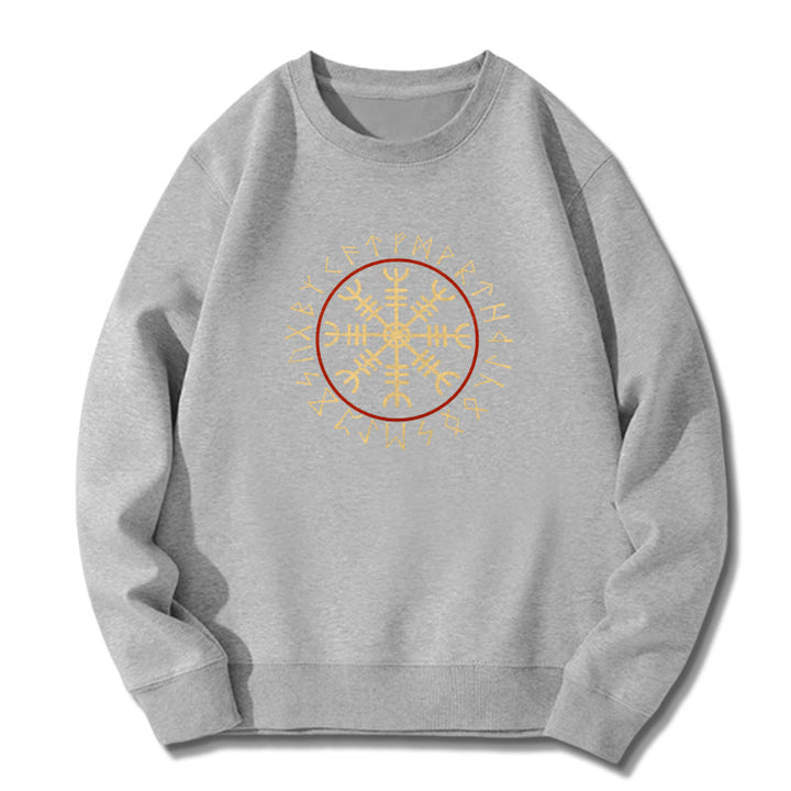 WorldNorse Helm Of Awe With Rune Circle Sweatshirt