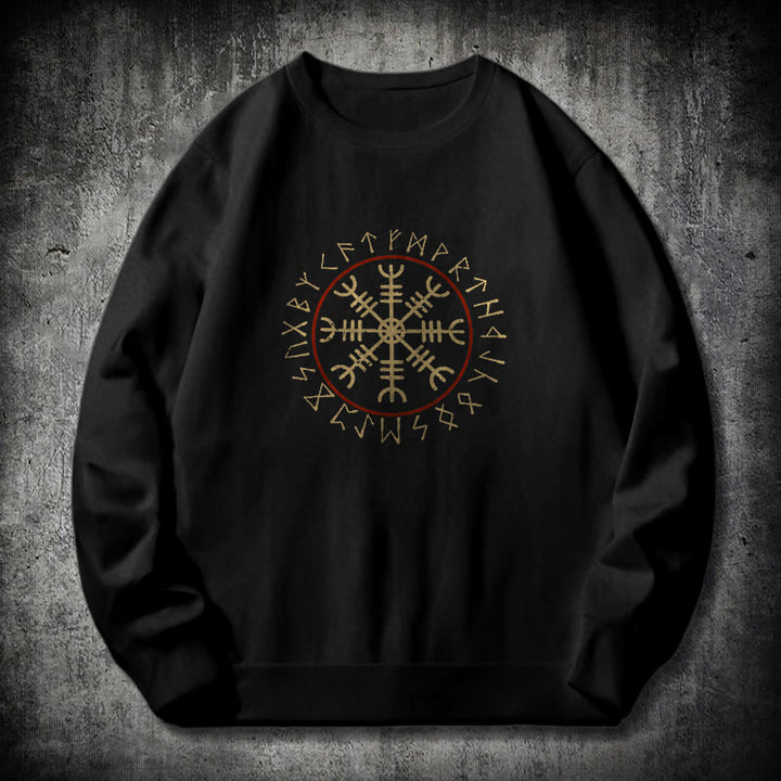 WorldNorse Helm Of Awe With Rune Circle Sweatshirt