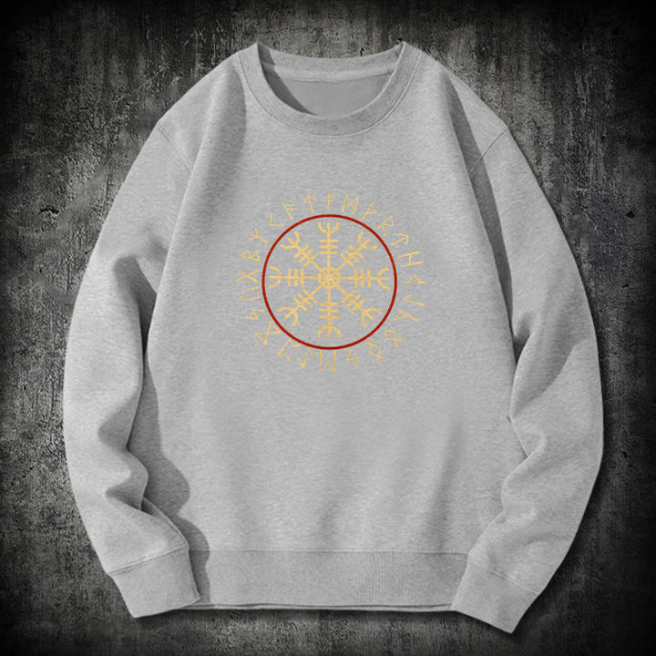 WorldNorse Helm Of Awe With Rune Circle Sweatshirt