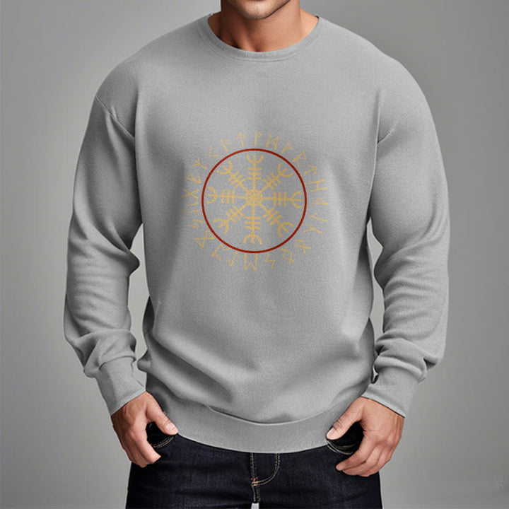 WorldNorse Helm Of Awe With Rune Circle Sweatshirt