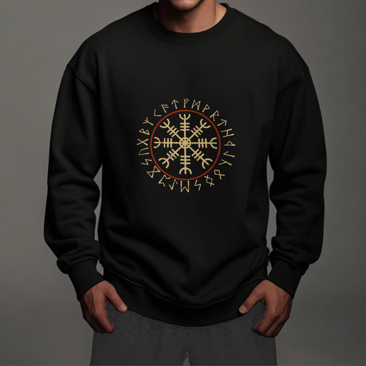 WorldNorse Helm Of Awe With Rune Circle Sweatshirt