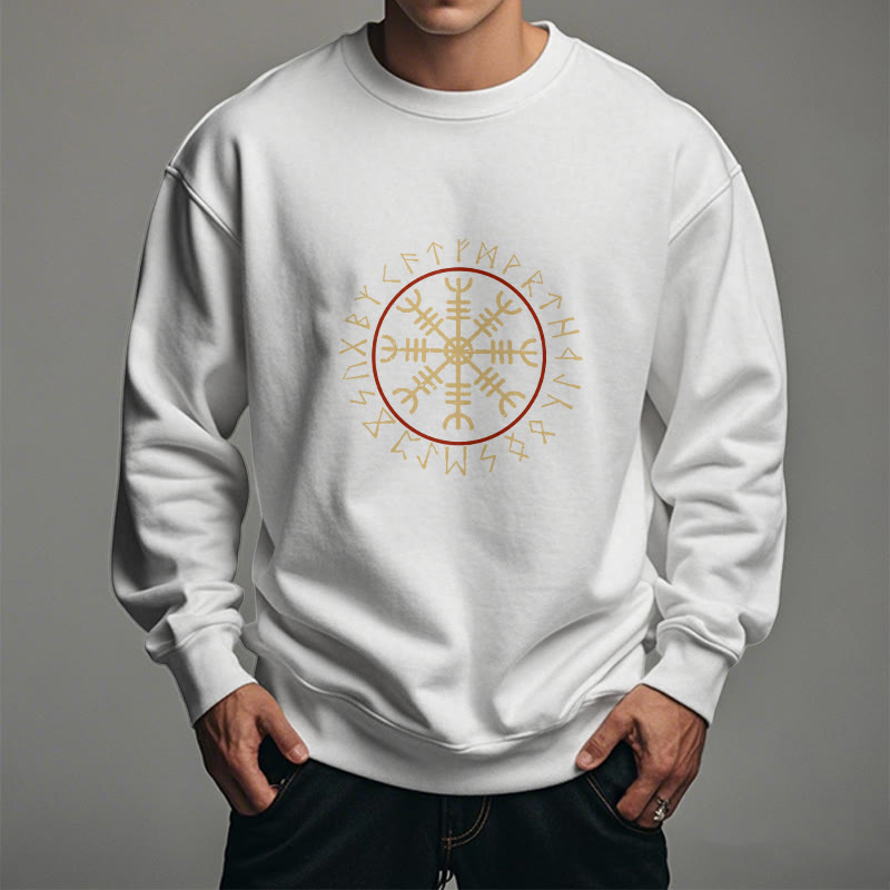 WorldNorse Helm Of Awe With Rune Circle Sweatshirt